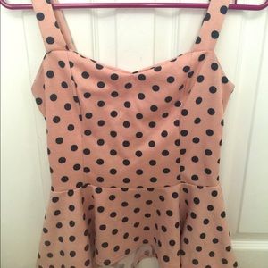 Charlotte Russe,pink, black polka dots(no returns)